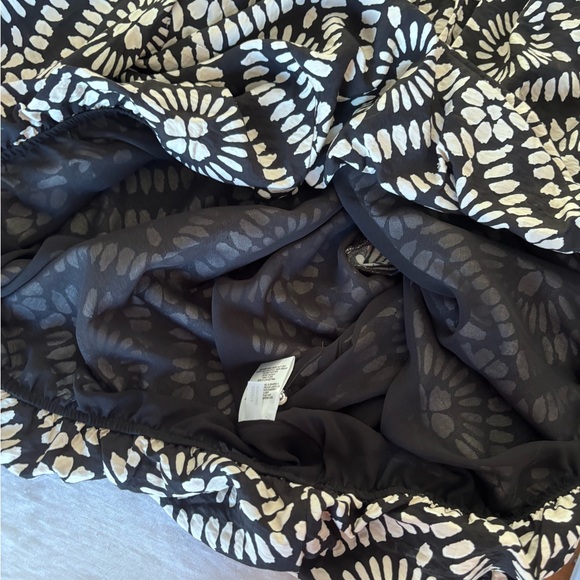 Penn by Pennington NWT Button Back Closure 3/4 Sleeve Blact /Tan Blouse - Picture 8 of 11